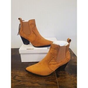 MaxMuxun Women's Chelsea Ankle Boots Pointed  Size 8 Camel